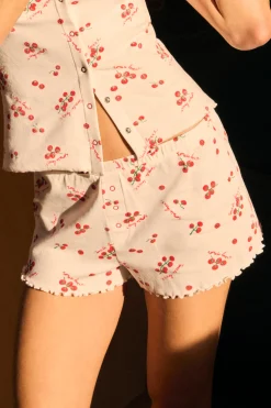 Short de pyjama en coton à motifs tomates