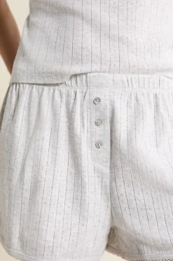 Short de pyjama en coton pointelle