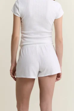 Short de pyjama en coton pointelle
