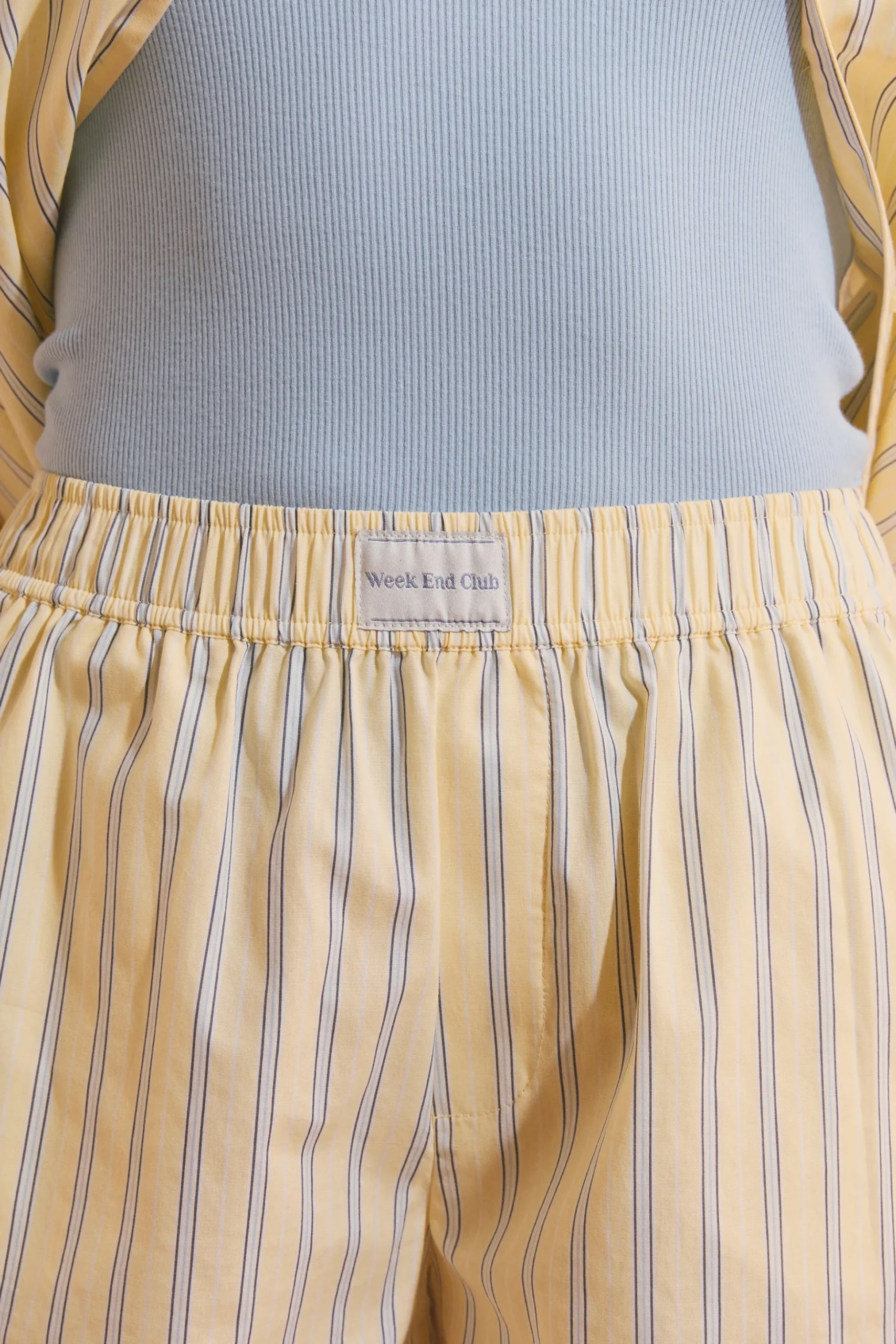 Short de pyjama en coton à rayures