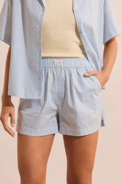 Short de pyjama en coton à rayures
