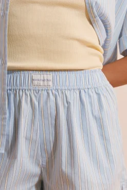 Short de pyjama en coton à rayures