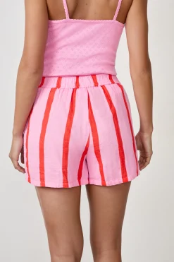Short de pyjama en coton à rayures