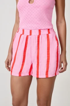 Short de pyjama en coton à rayures