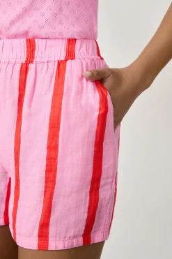 Short de pyjama en coton à rayures