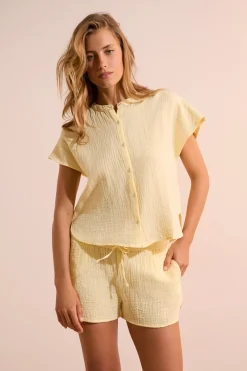 Short de pyjama en gaze de coton