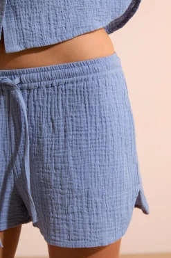 Short de pyjama en gaze de coton
