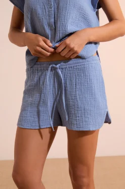 Short de pyjama en gaze de coton