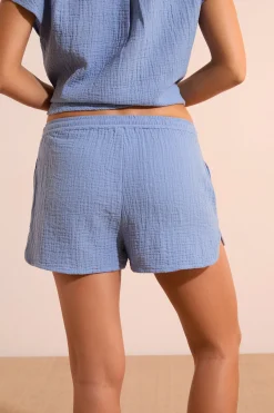Short de pyjama en gaze de coton