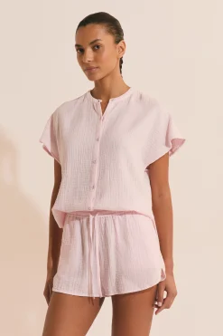 Short de pyjama en gaze de coton