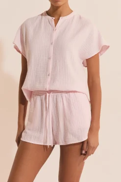 Short de pyjama en gaze de coton