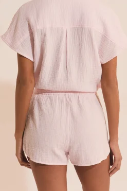 Short de pyjama en gaze de coton