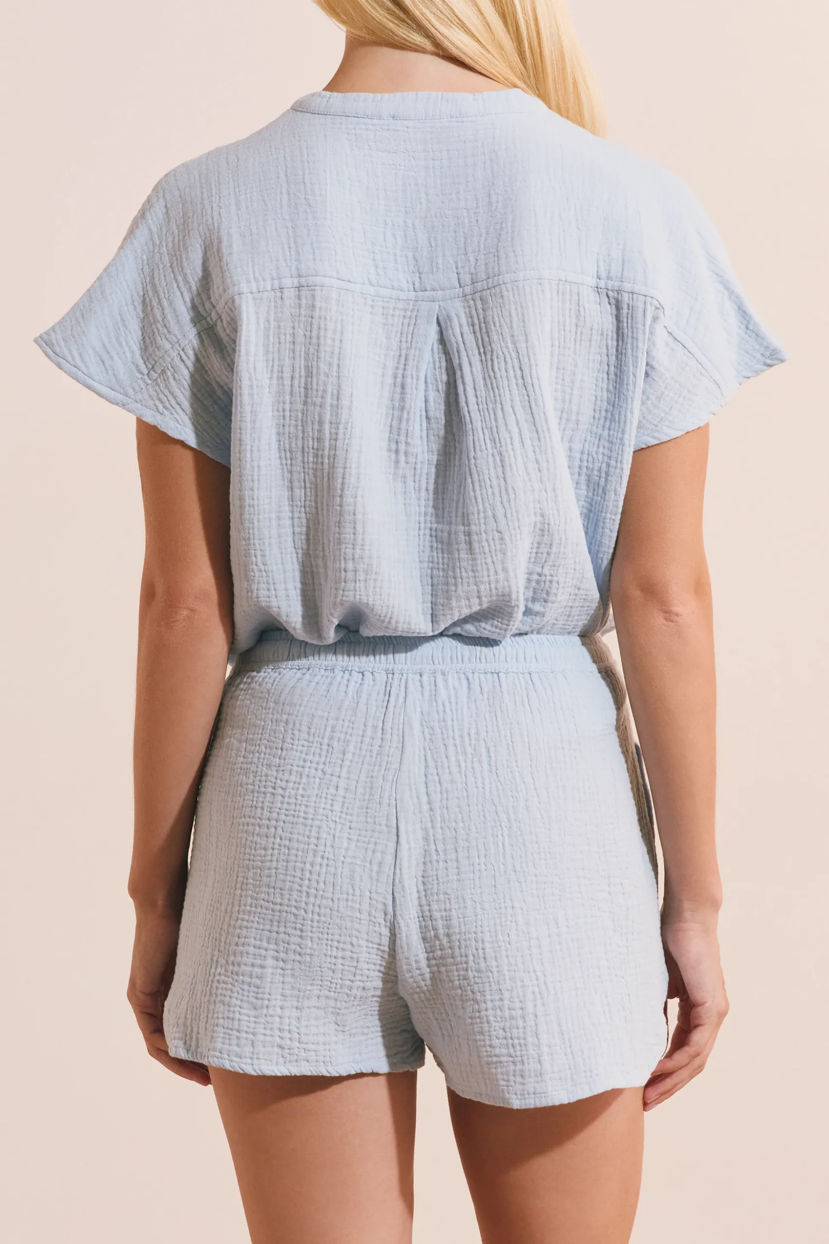 Short de pyjama en gaze de coton