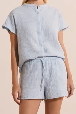 Short de pyjama en gaze de coton