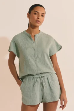 Short de pyjama en gaze de coton