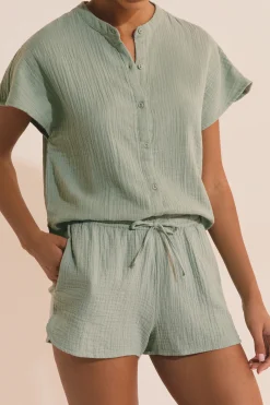 Short de pyjama en gaze de coton
