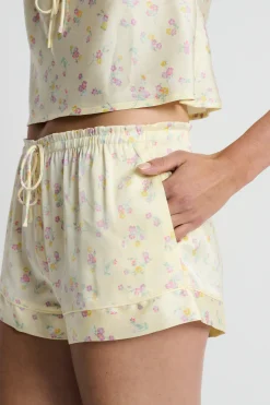 Short de pyjama imprimé à fleurs