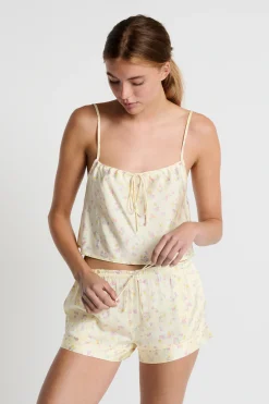 Short de pyjama imprimé à fleurs