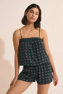 Short de pyjama élastiqué à motifs