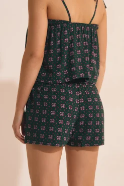 Short de pyjama élastiqué à motifs