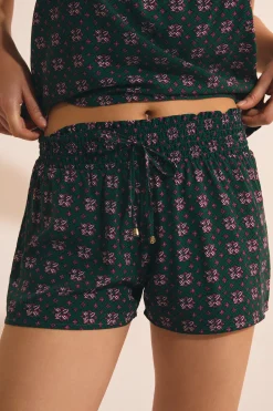 Short de pyjama élastiqué à motifs