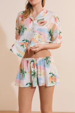 Short de pyjama à motifs