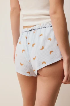 Short de pyjama à motifs croissants