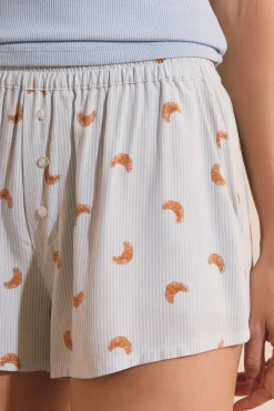 Short de pyjama à motifs croissants