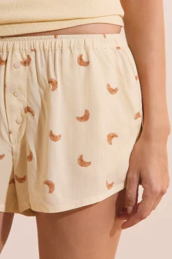 Short de pyjama à motifs croissants
