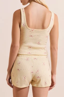 Short de pyjama à motifs en coton pointelle