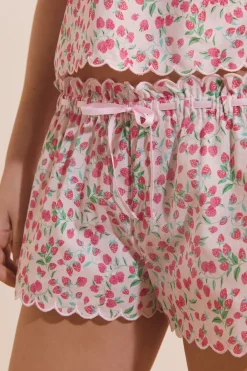 Short de pyjama à motifs en coton