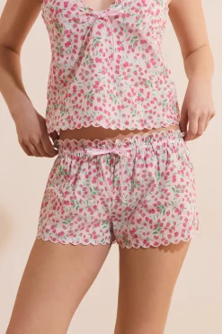 Short de pyjama à motifs en coton