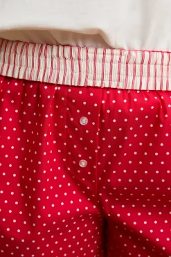 Short de pyjama à pois avec coton
