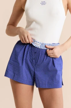 Short de pyjama à pois avec coton