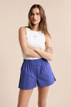 Short de pyjama à pois avec coton