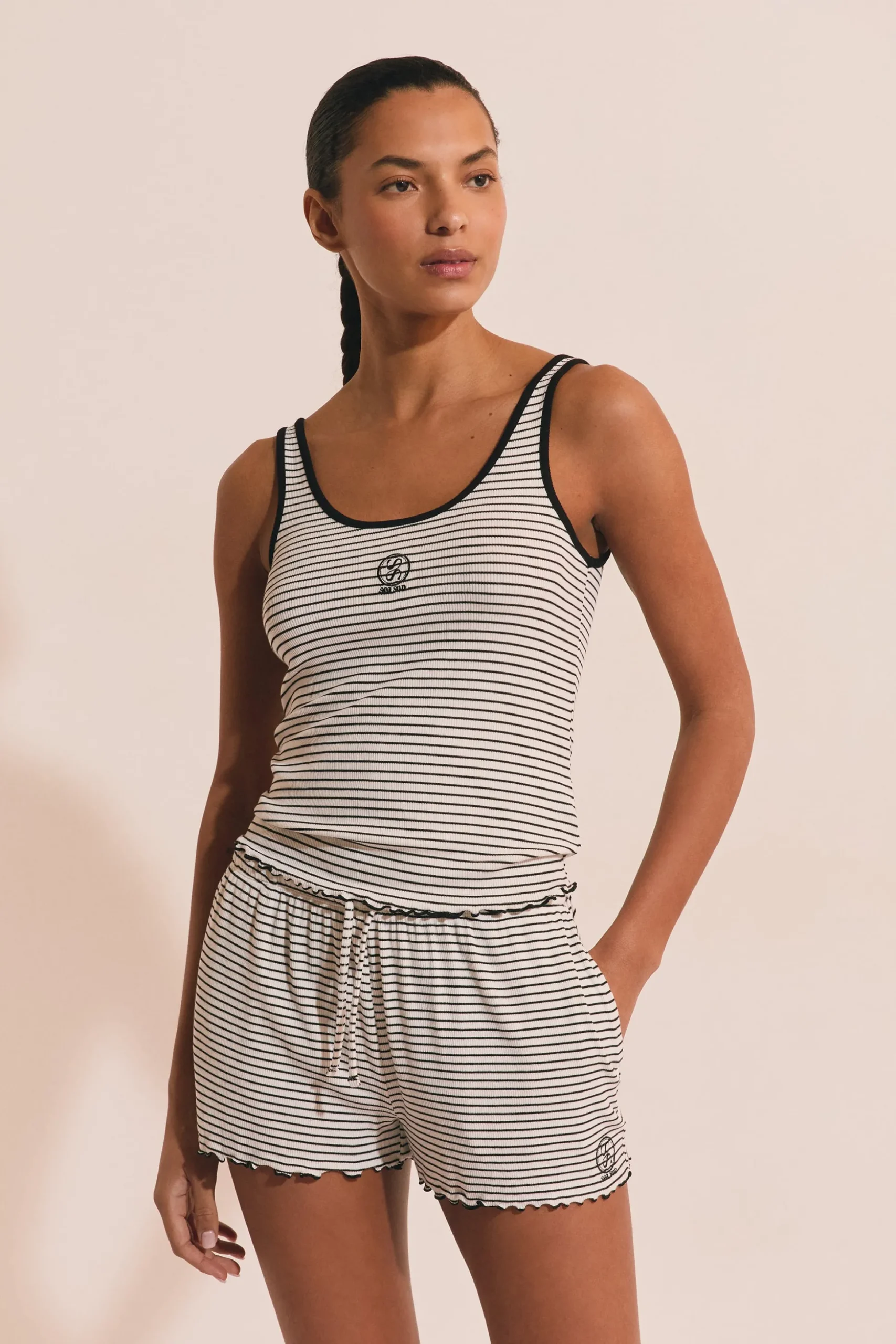 Short de pyjama à rayures
