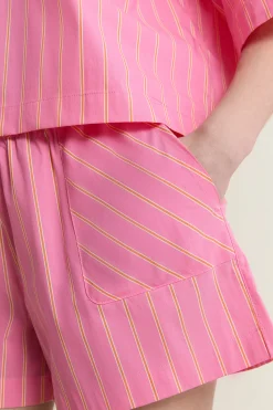 Short de pyjama à rayures avec coton