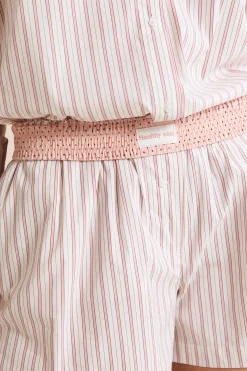 Short de pyjama à rayures avec coton