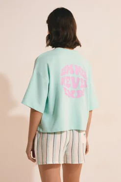 Short de pyjama à rayures en gaze de coton