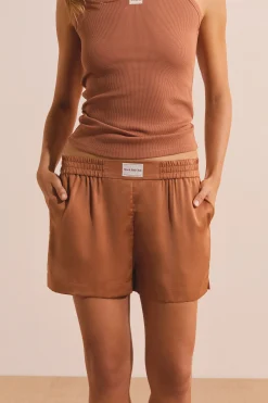 Short de pyjama satiné