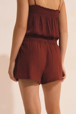 Short de pyjama texturé élastiqué avec motifs