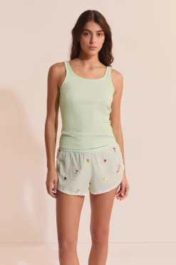 Short de pyjama vichy en coton à motifs fruits