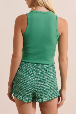 Short en coton crinkle à motifs