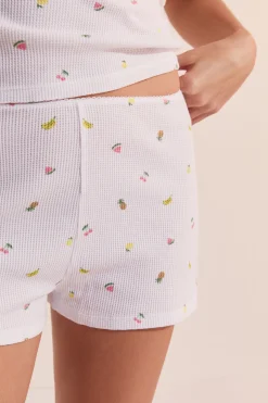 Short gaufré à motifs fruits