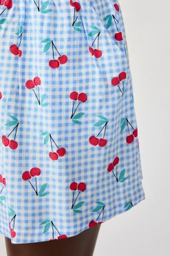 Short imprimé vichy avec des cerises