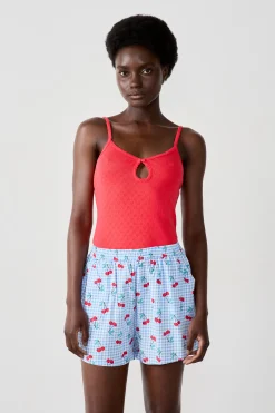 Short imprimé vichy avec des cerises