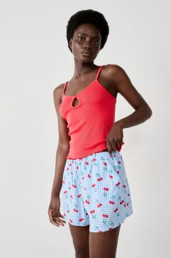 Short imprimé vichy avec des cerises