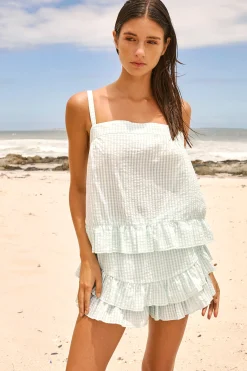Short à imprimé vichy en coton