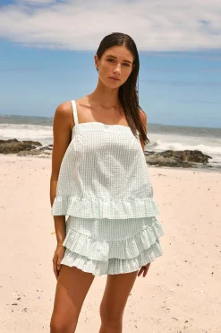 Short à imprimé vichy en coton