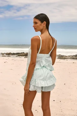 Short à imprimé vichy en coton